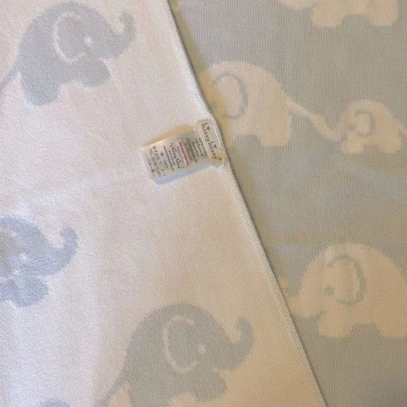 Kissy Kissy Blue Elephant Novelty Knit Blanket